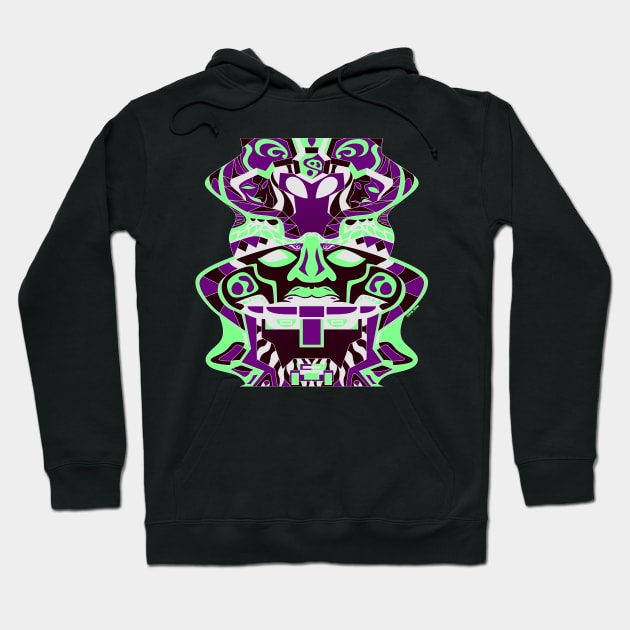 olmec totem in ecopop mecha sentinel in gemini wallpaper style Hoodie by jorge_lebeau